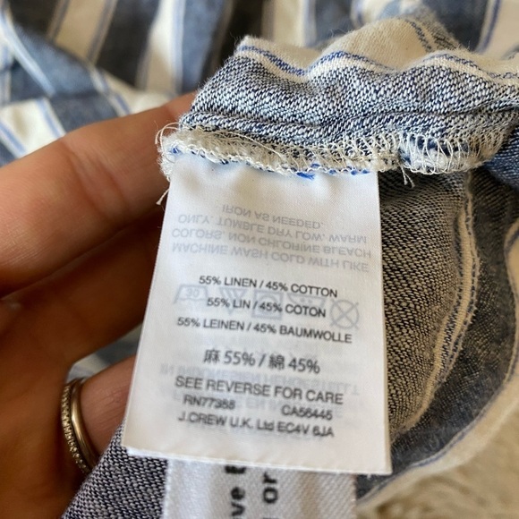 Madewell Stripe Button Back Linen Blend Dress S - Picture 6 of 8